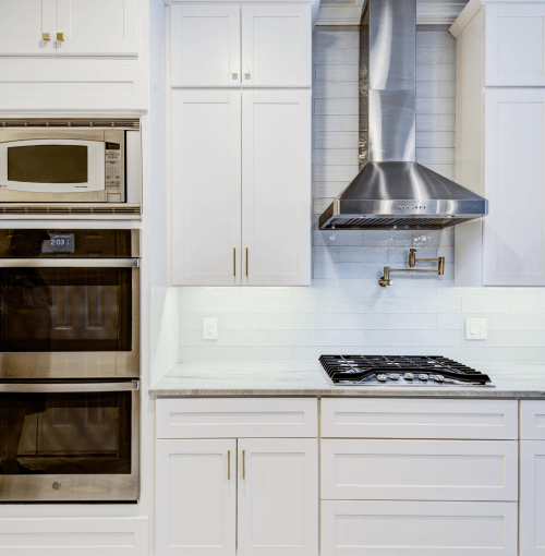 kitchen appliance and cabinets